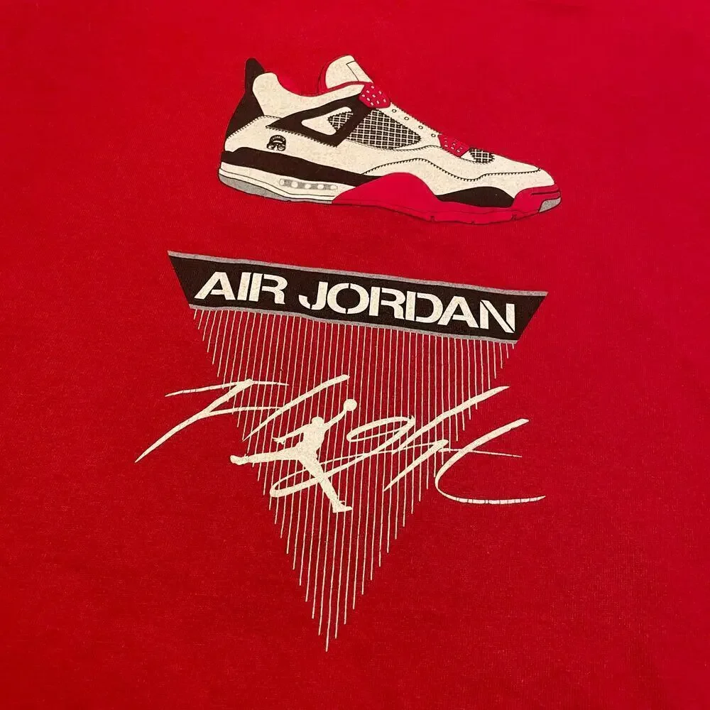 Vintage Y2K Air Jordan Flight Tee Shirt Mens XXL Red Shoe Sneaker Athleisure